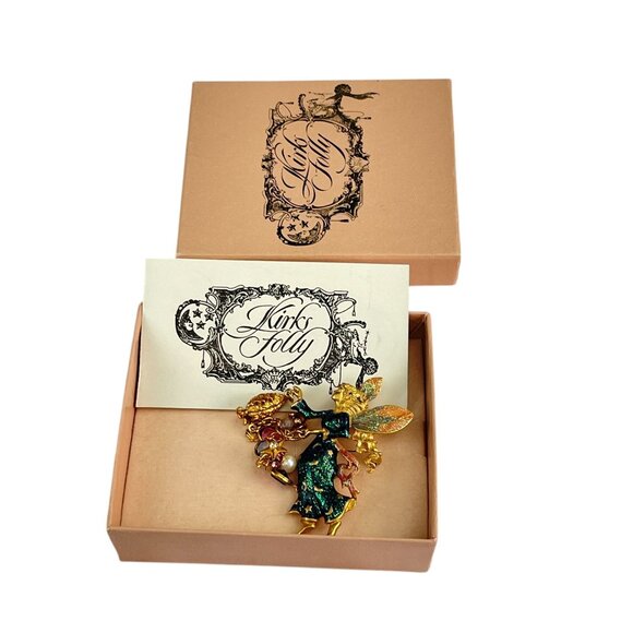 Kirks Folly Enchanted Fairy Brooch With Crystals & Pearls Original New Box - Picture 3 of 12